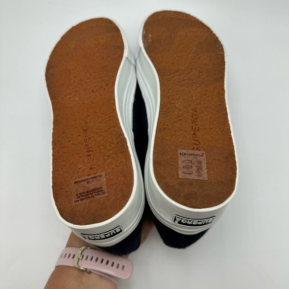Superga 90s Platform Sneakers Navy Blue 2790A Casual Shoe Size 40 US Size 9 - Picture 6 of 9